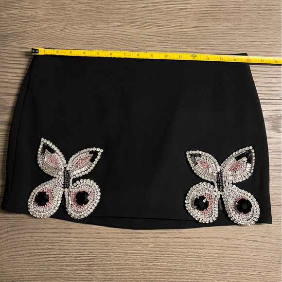 AREA Embroidered Butterfly Mini Skirt  in Black sz 8 NWT 1195$ - Picture 12 of 17